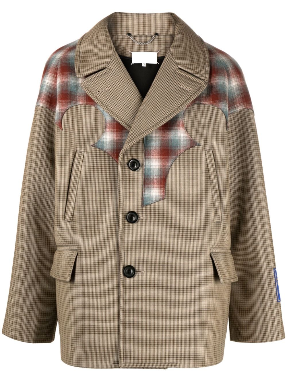 Maison Margiela x Pendleton Décortiqué plaid-check oversize peacoat - Neutrals von Maison Margiela