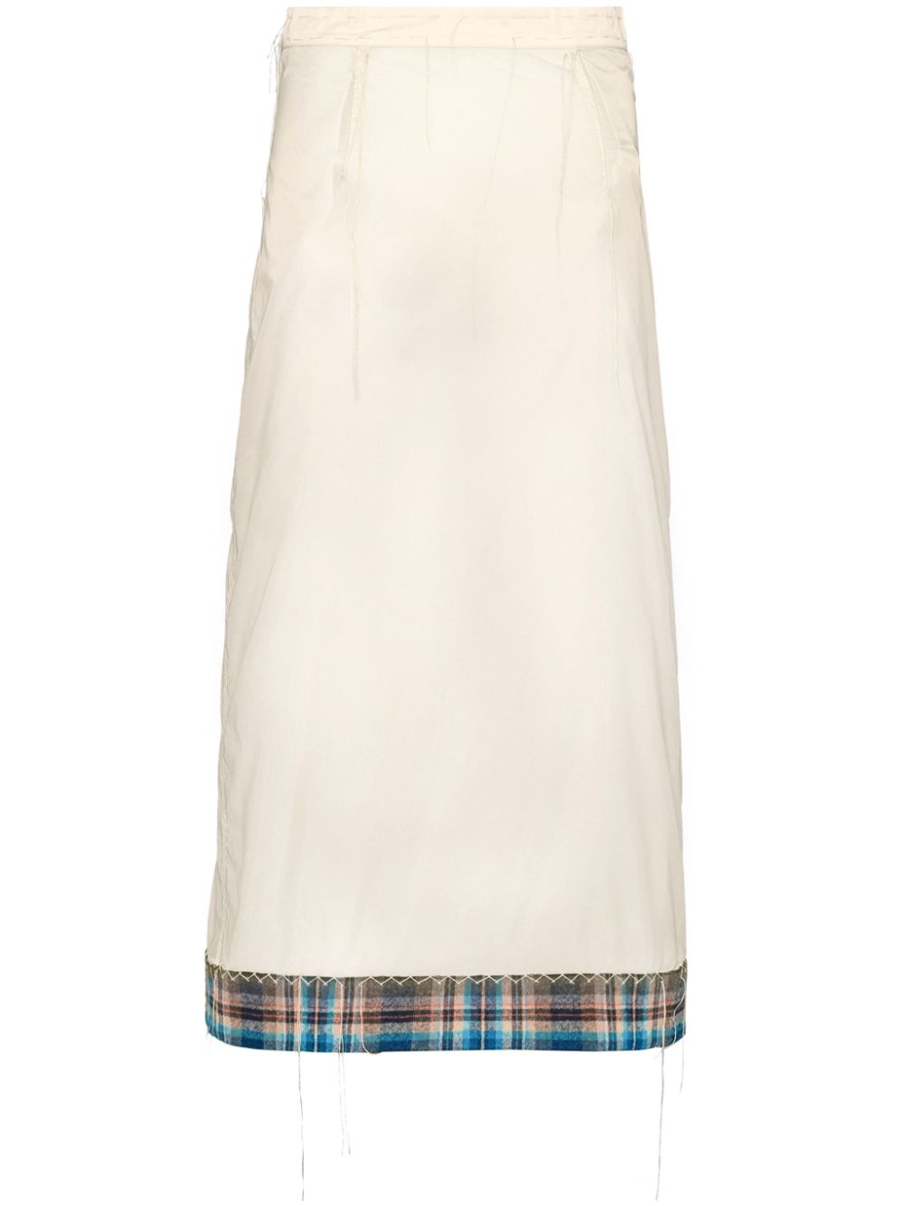 Maison Margiela x Pendleton checked-trim semi-sheer skirt - White von Maison Margiela