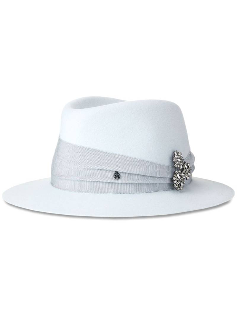 Maison Michel André appliqué-detail fedora hat - Blue von Maison Michel