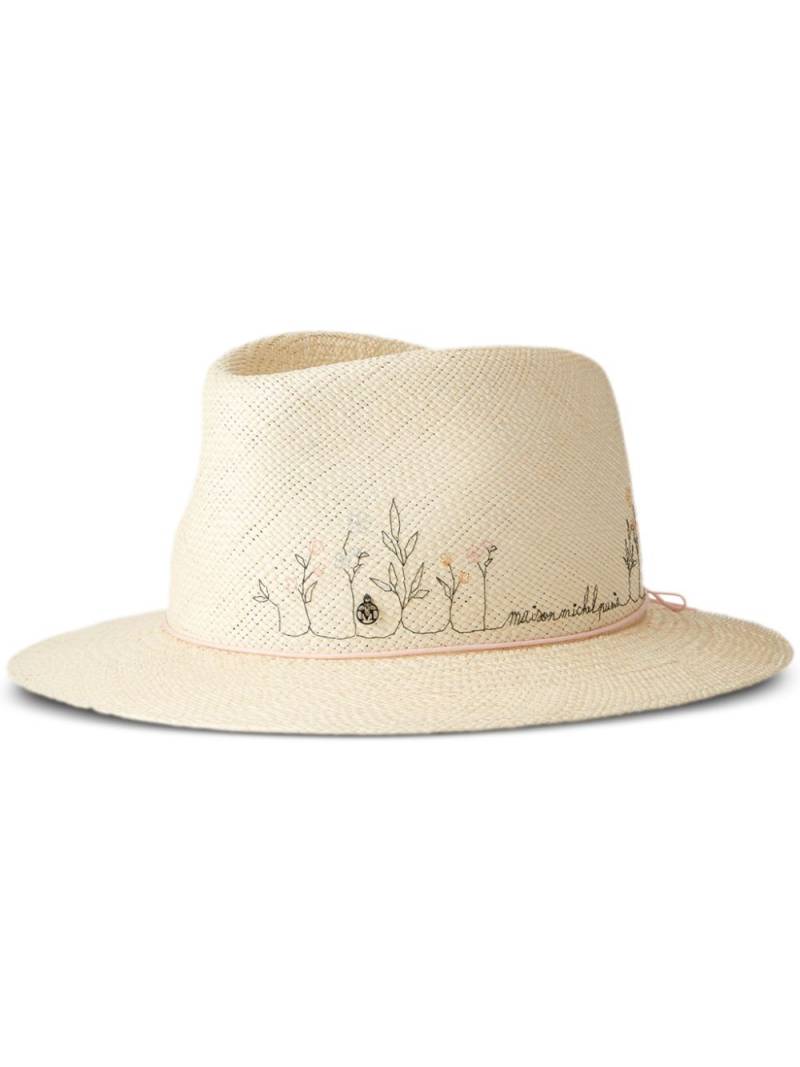 Maison Michel Andre straw fedora hat - Neutrals von Maison Michel