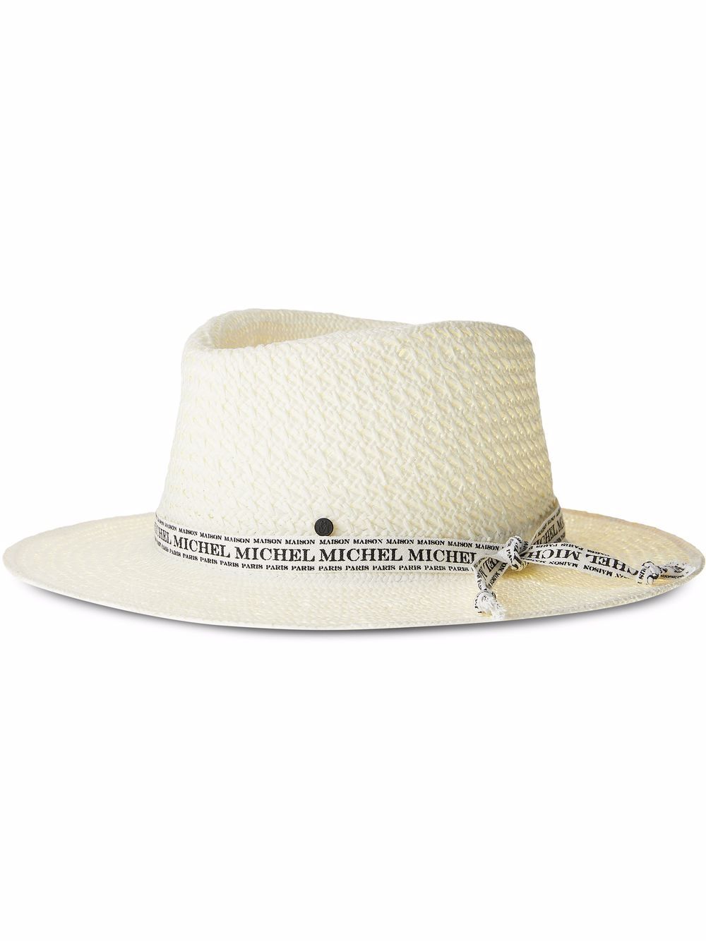 Maison Michel André woven logo-trim hat - White von Maison Michel