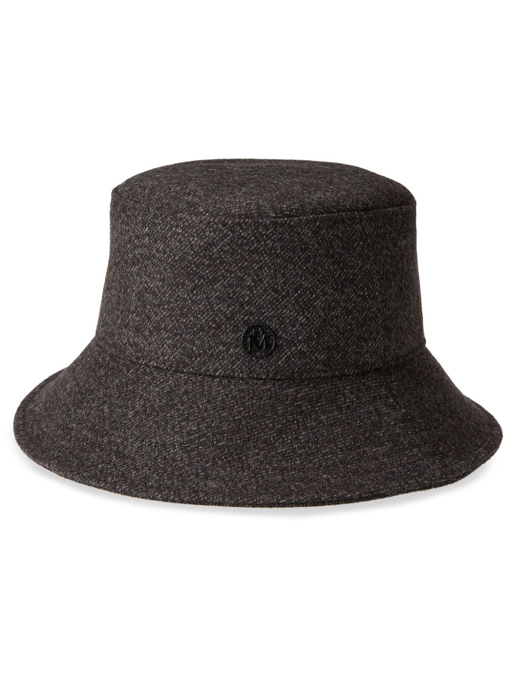 Maison Michel Angele appliqué-logo bucket hat - Brown von Maison Michel