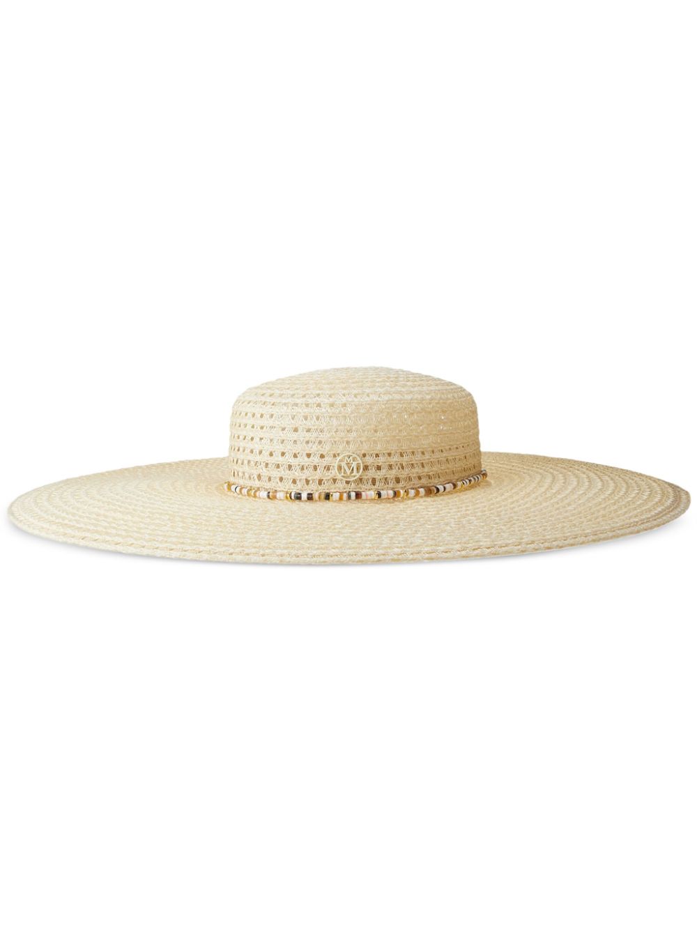 Maison Michel Bianca straw wide brim hat - Neutrals von Maison Michel