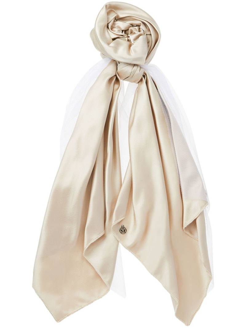 Maison Michel Birdy satin scrunchie - Neutrals von Maison Michel