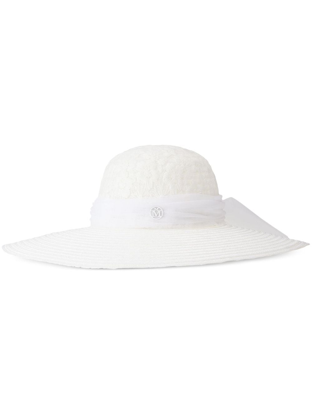 Maison Michel Blanche floral-embroidered sun hat - White von Maison Michel