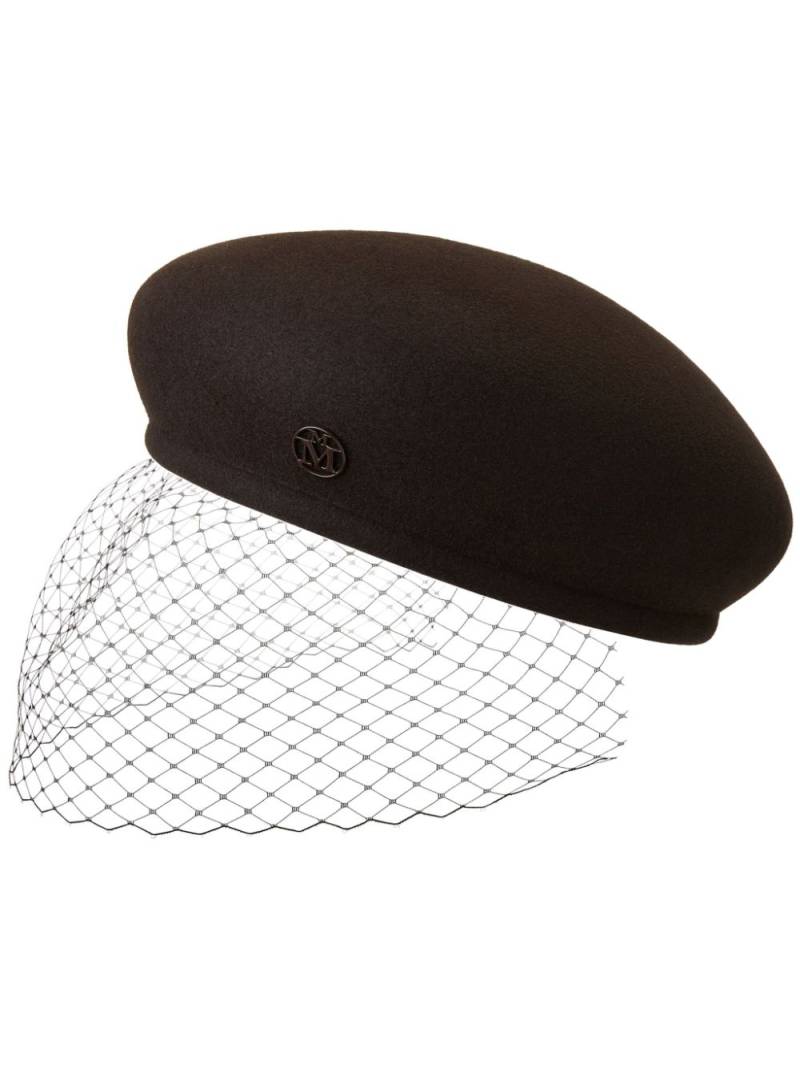 Maison Michel Bonnie veil beret hat - Brown von Maison Michel