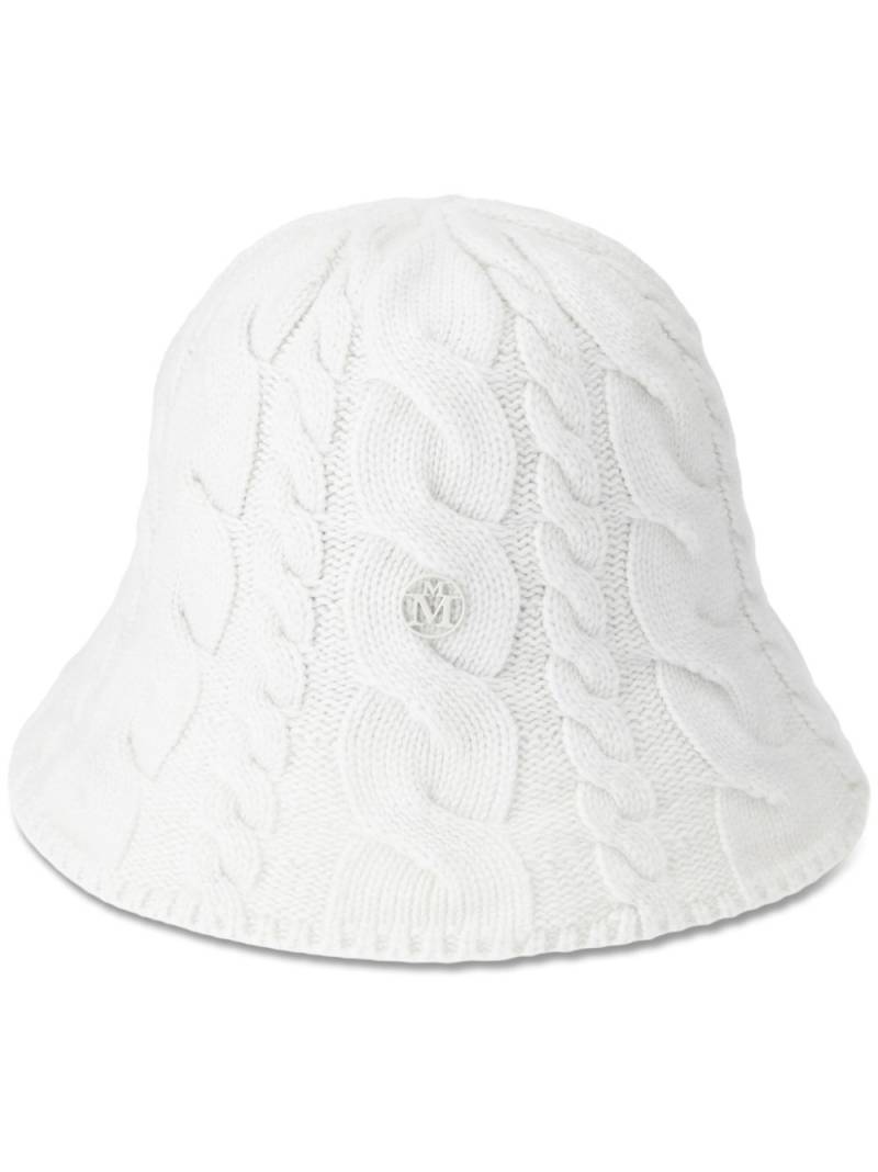 Maison Michel Clem cable-knit bucket hat - White von Maison Michel