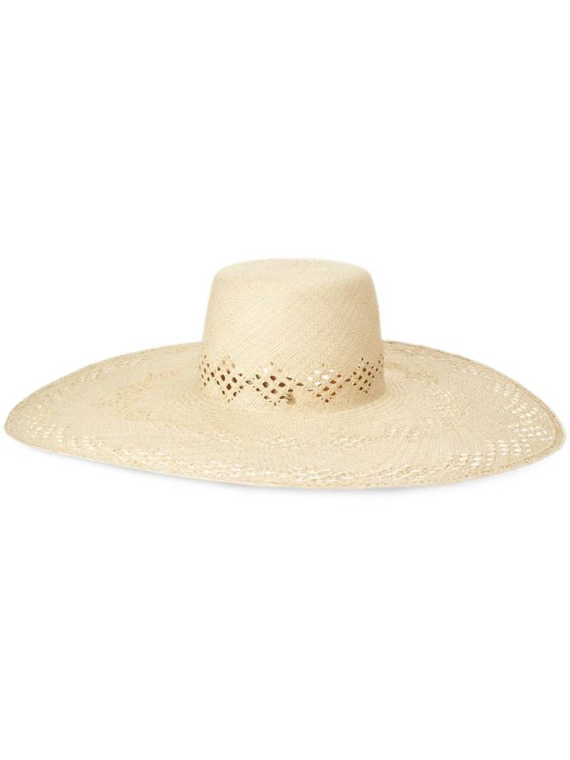 Maison Michel Gina straw capeline hat - Neutrals von Maison Michel