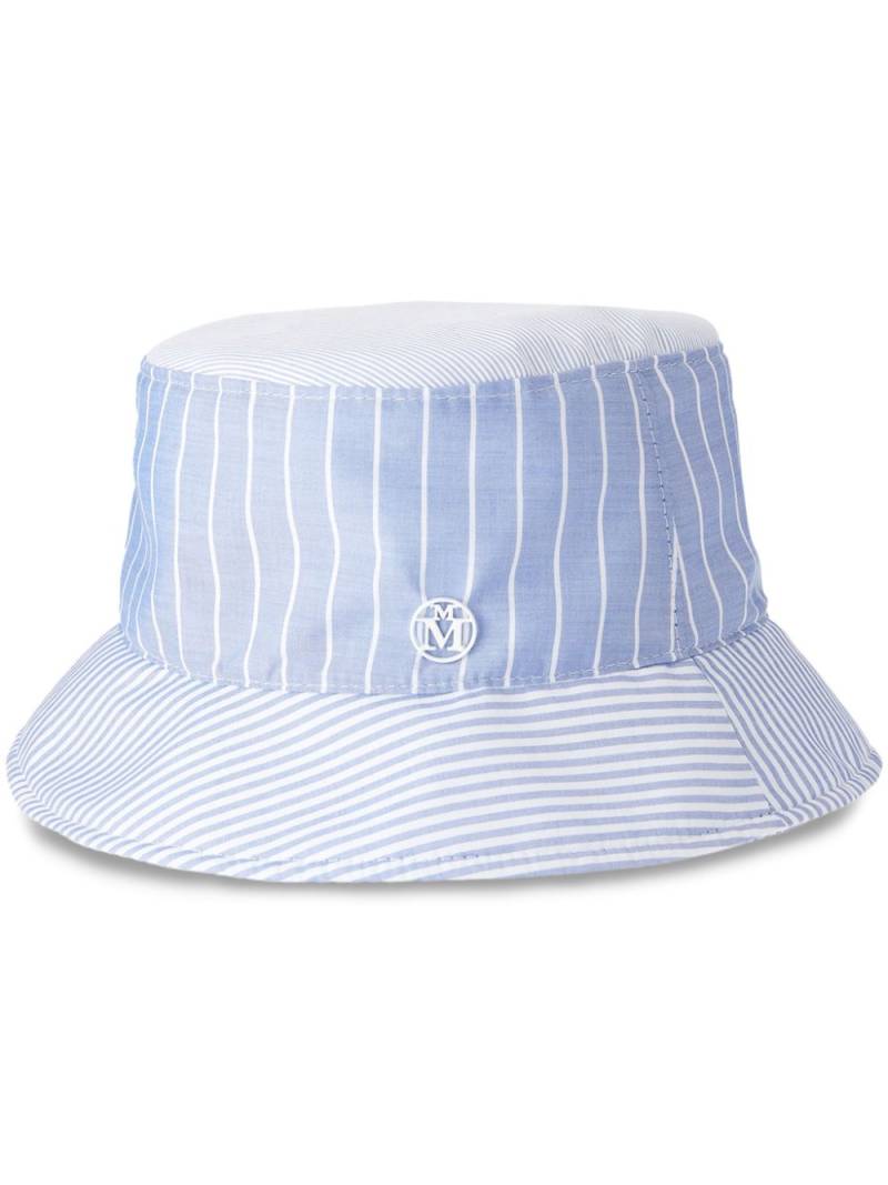 Maison Michel Jason striped cotton bucket hat - White von Maison Michel