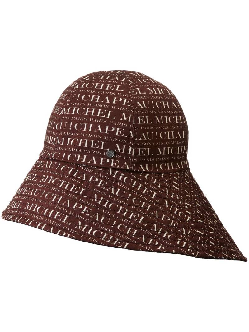 Maison Michel Julianne logo-print bucket hat - Brown von Maison Michel