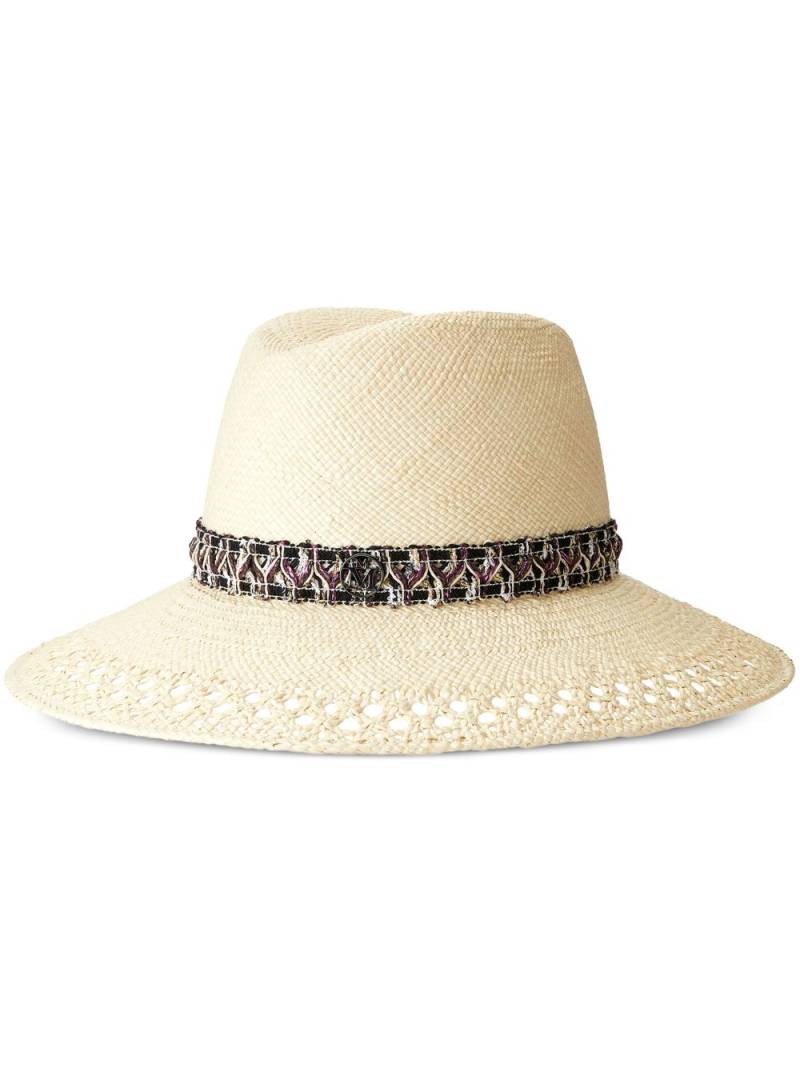 Maison Michel Kate straw Fedora hat - Neutrals von Maison Michel