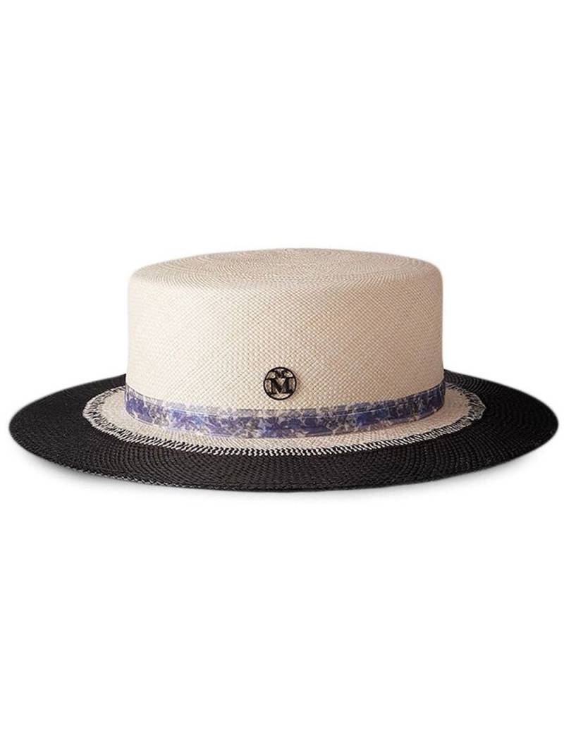 Maison Michel Kiki logo-detail straw fedora - Neutrals von Maison Michel