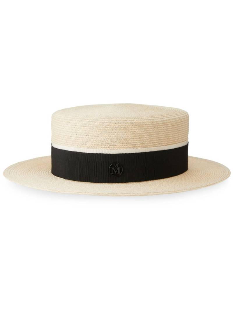 Maison Michel Kiki logo-detail straw fedora - Neutrals von Maison Michel