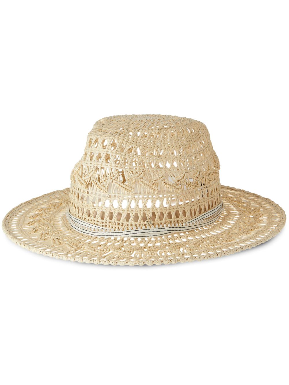 Maison Michel Kyra straw fedora hat - Neutrals von Maison Michel