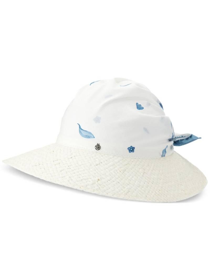 Maison Michel Linette floral-print visor hat - White von Maison Michel