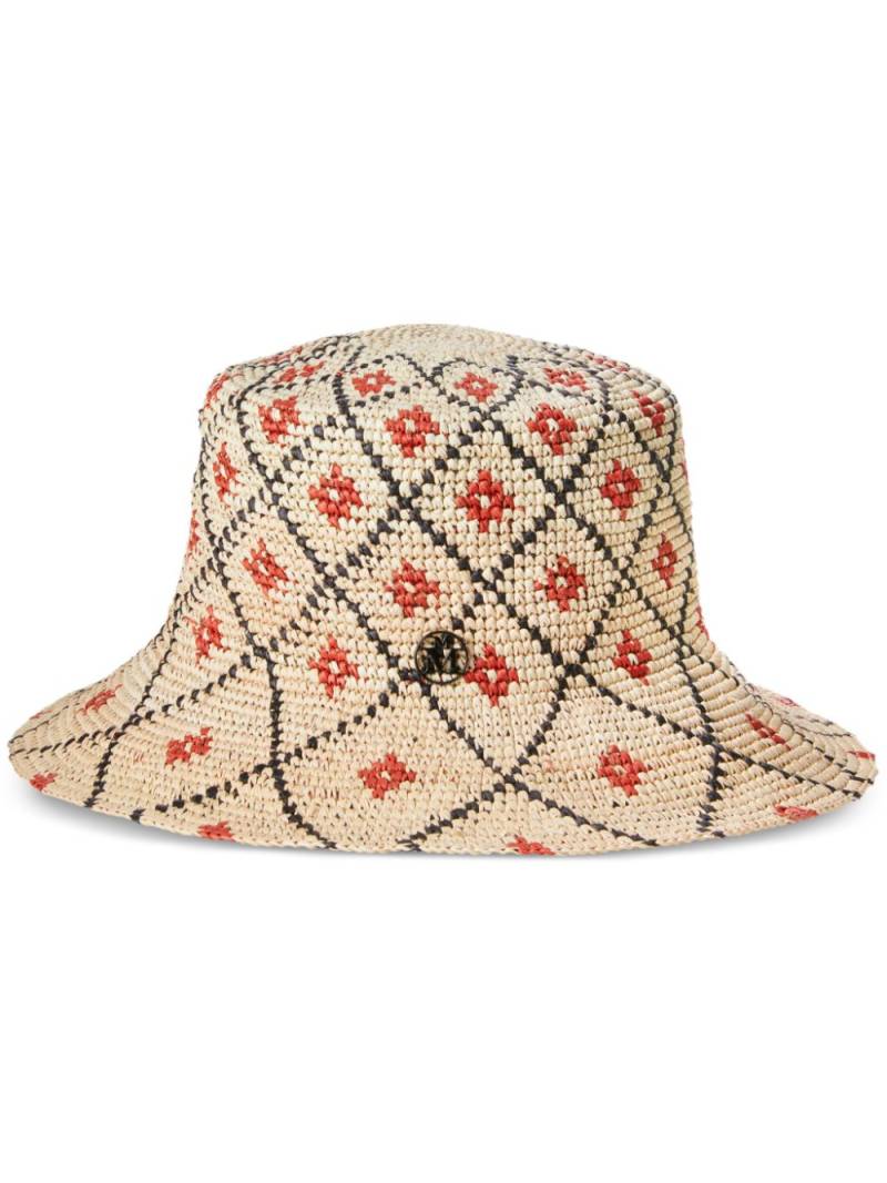 Maison Michel Ludi bucket hat - Neutrals von Maison Michel