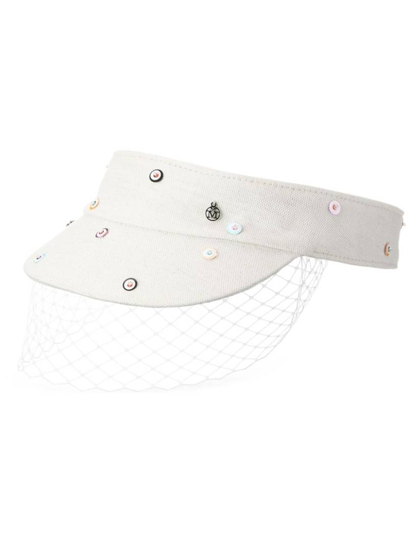 Maison Michel New Abby veil visor - White von Maison Michel