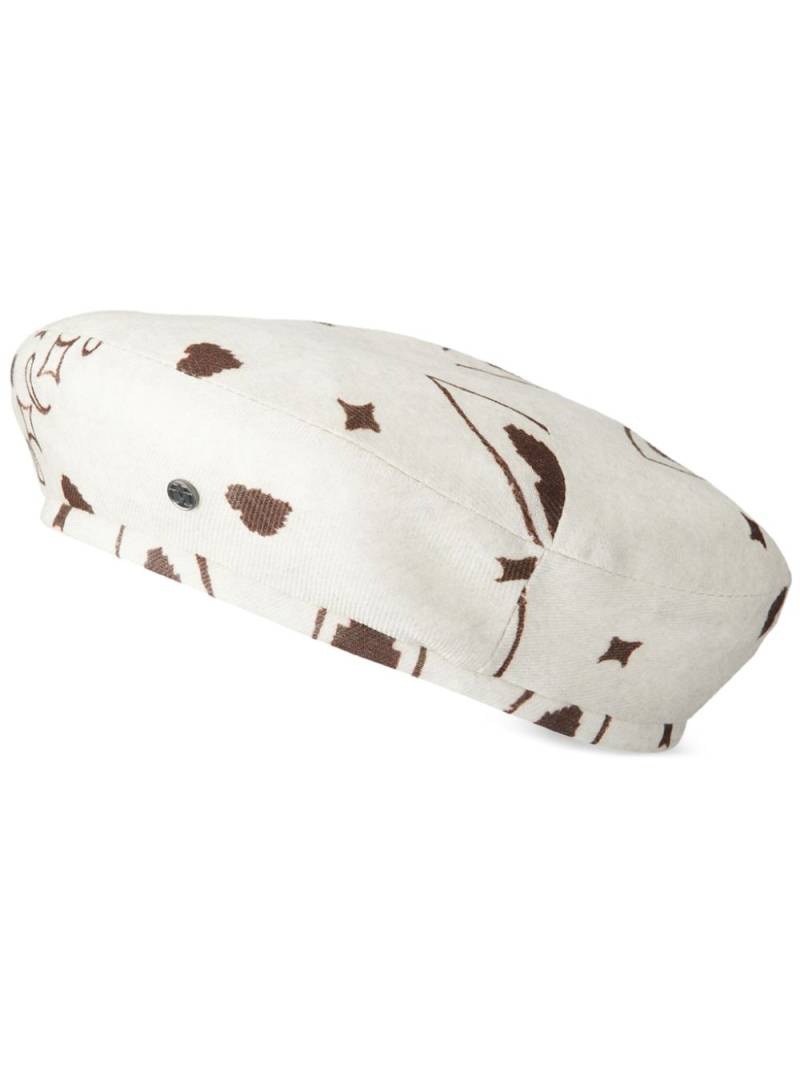 Maison Michel New Billy cow-print beret - White von Maison Michel