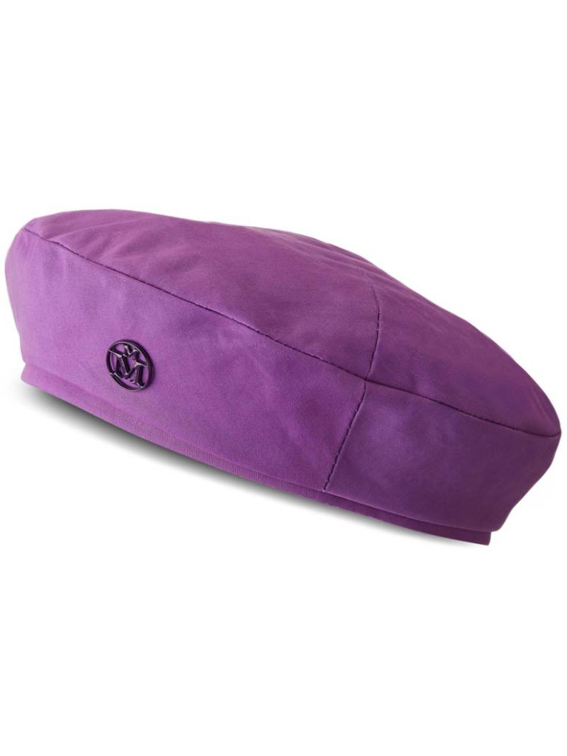 Maison Michel New Billy logo beret - Purple von Maison Michel