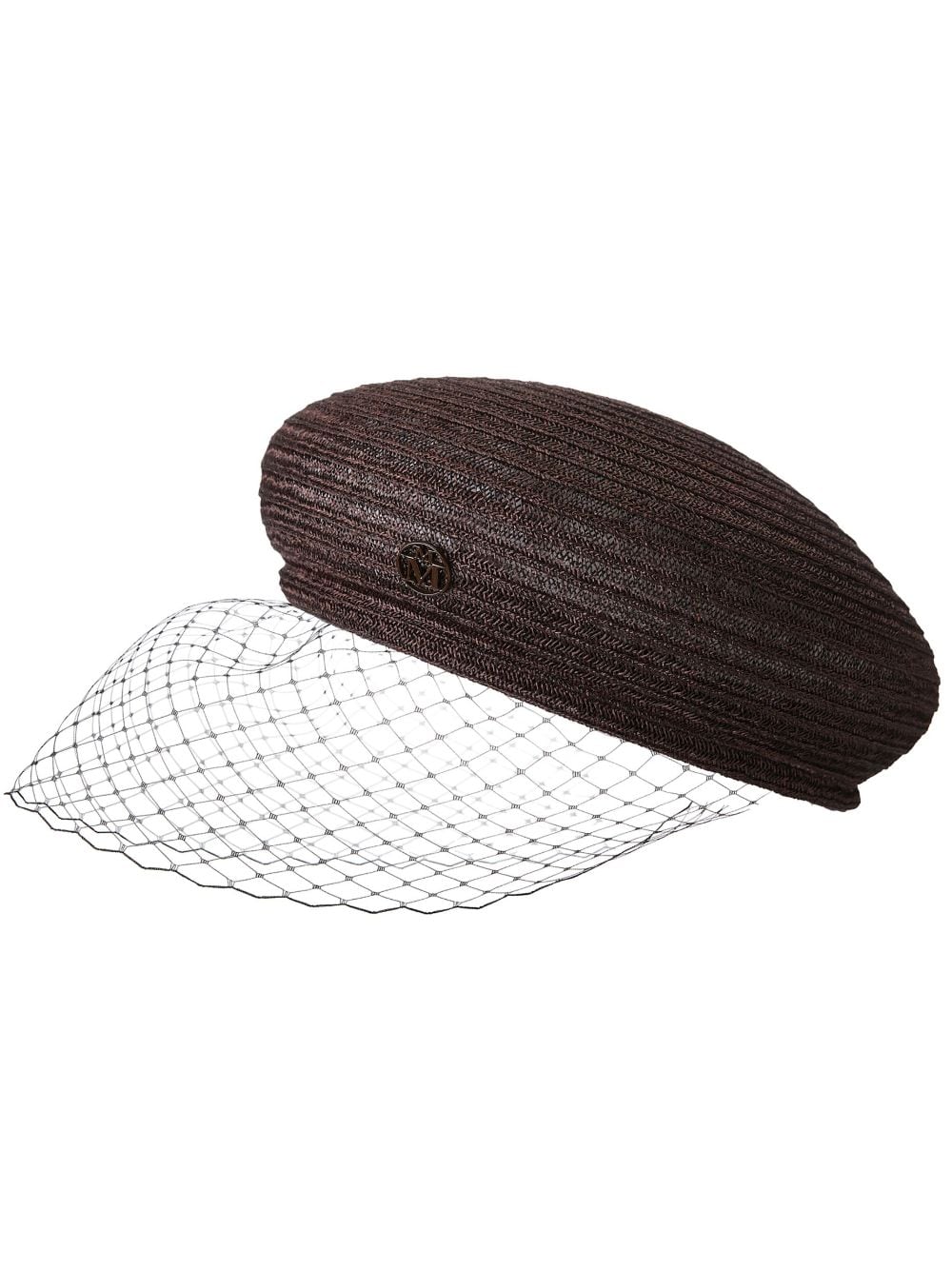 Maison Michel New Bonnie veil beret - Brown von Maison Michel