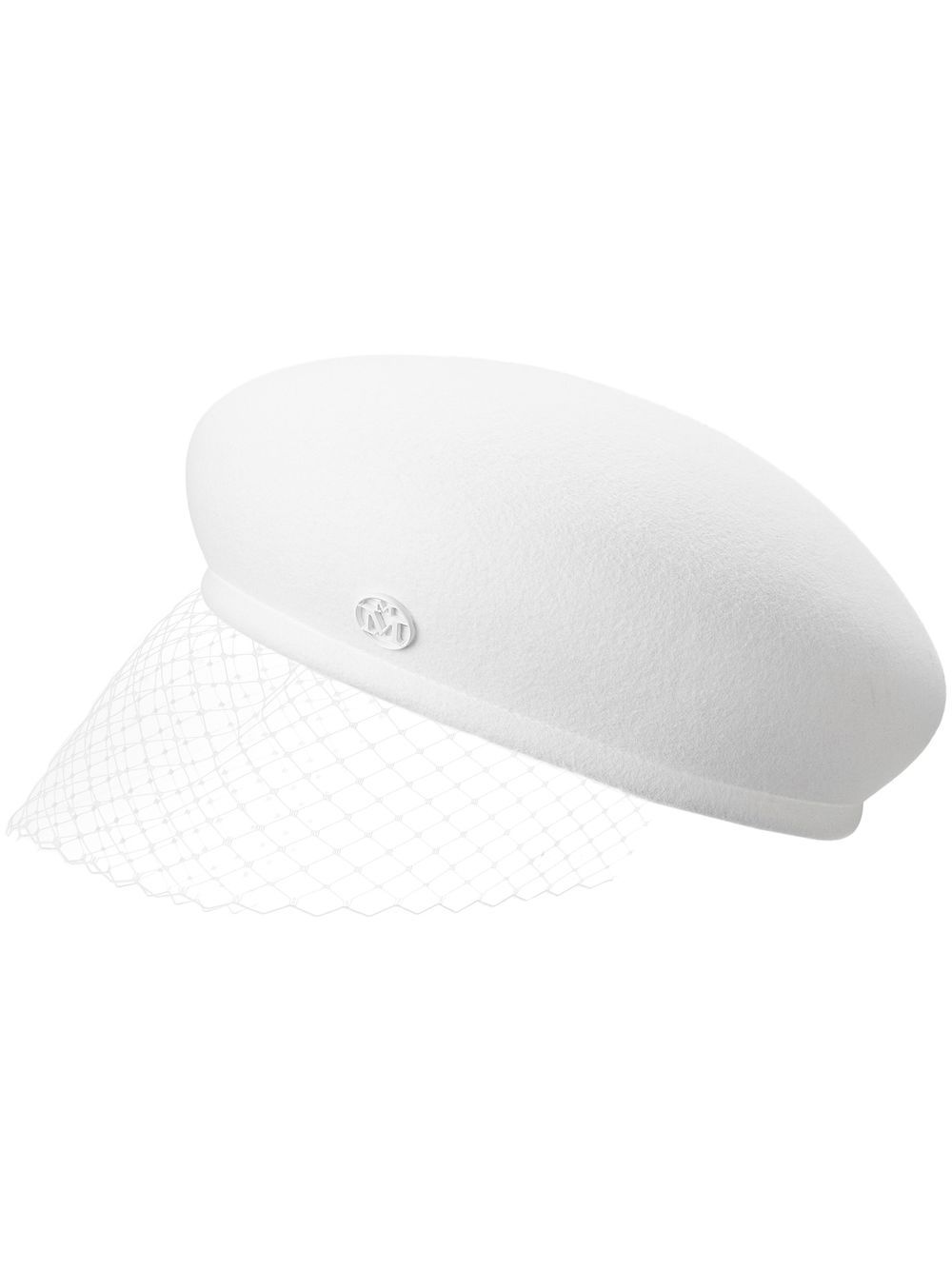 Maison Michel New Bonnie veil beret - White von Maison Michel