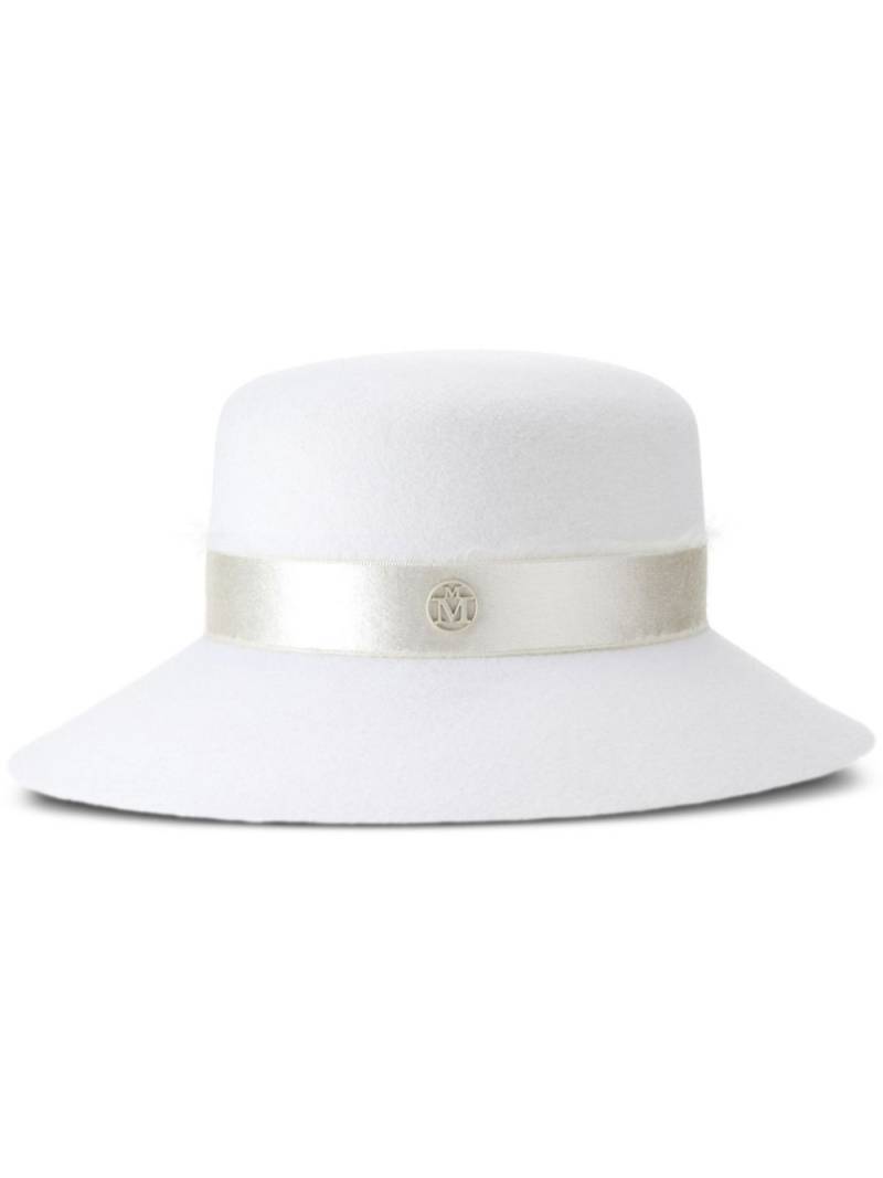 Maison Michel New Kendall strap-detail wool hat - White von Maison Michel