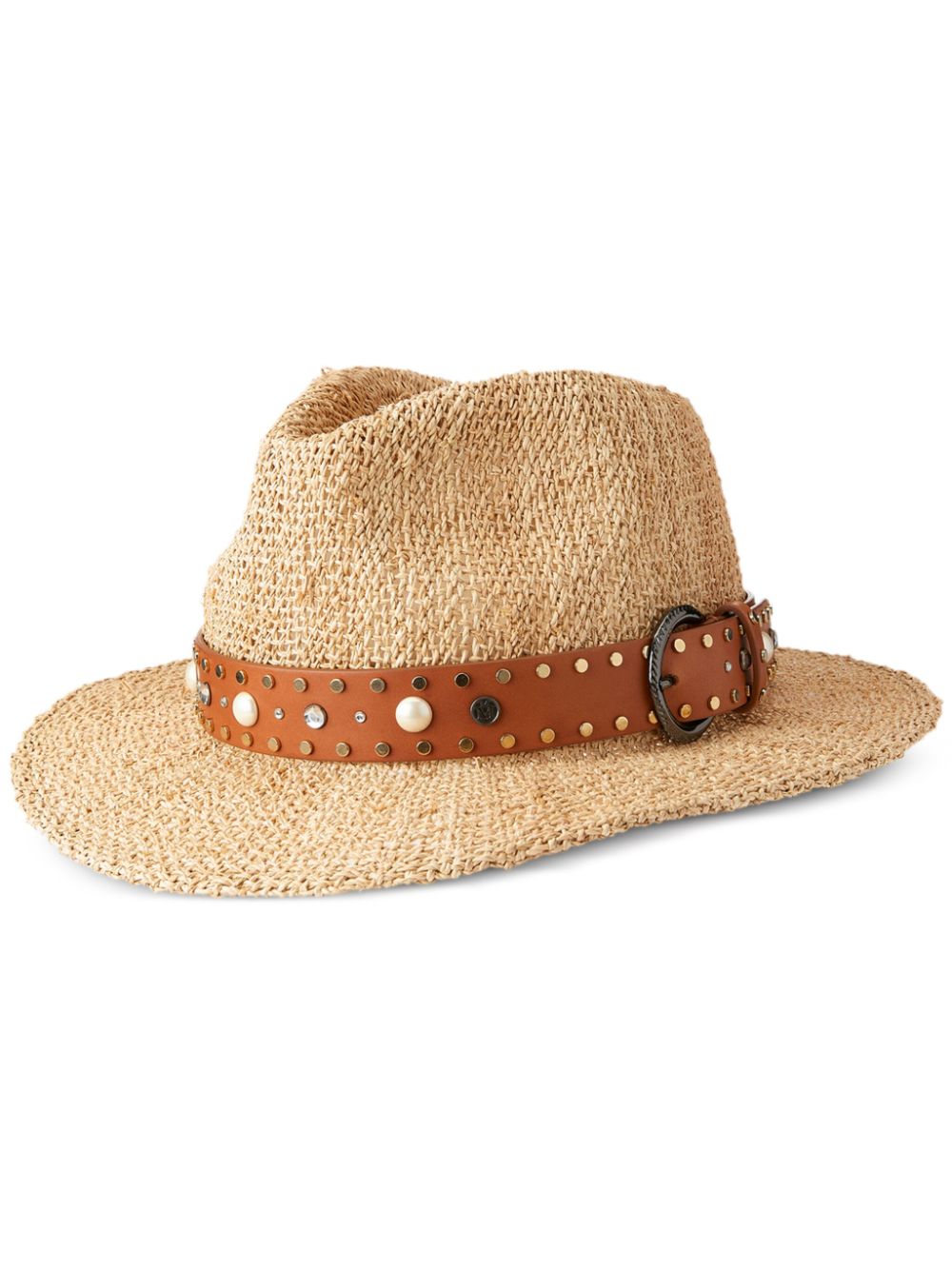 Maison Michel Rico belted straw fedora hat - Neutrals von Maison Michel