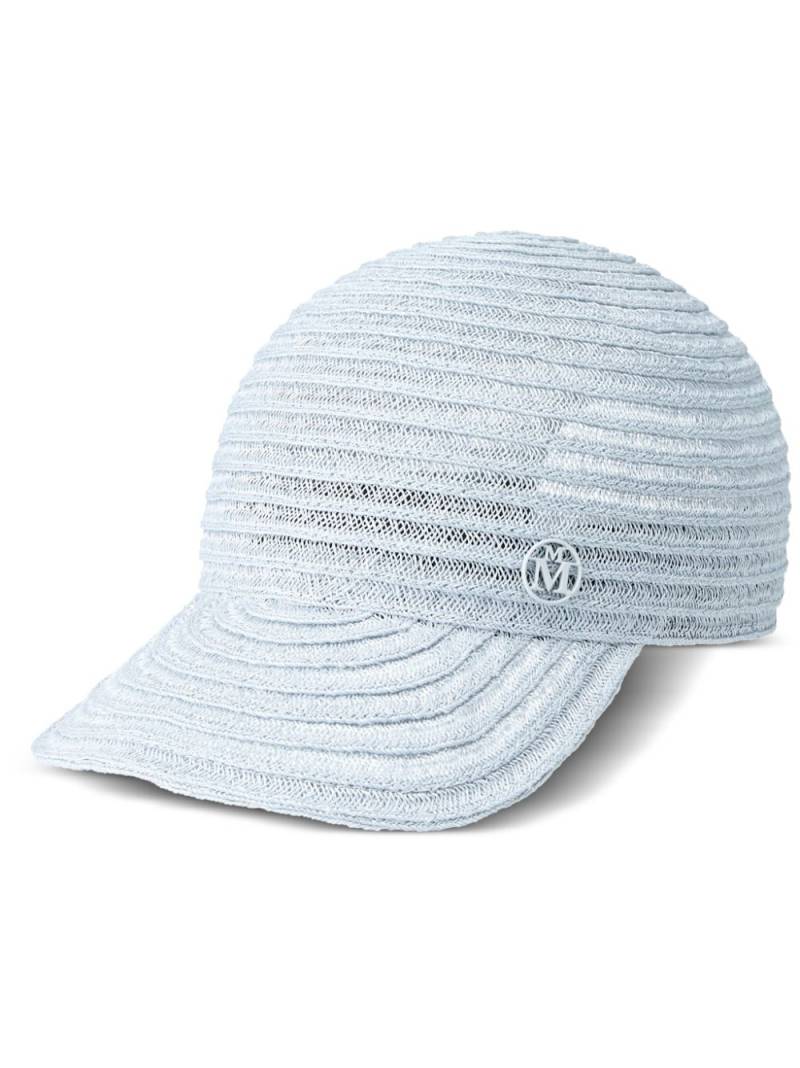 Maison Michel Tiger straw baseball cap - Blue von Maison Michel