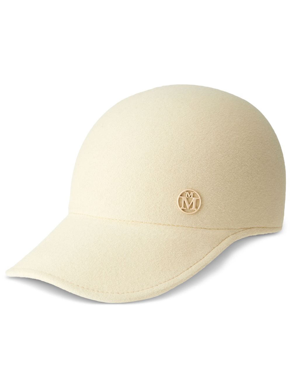 Maison Michel Tiger wool logo-plaque cap - Neutrals von Maison Michel