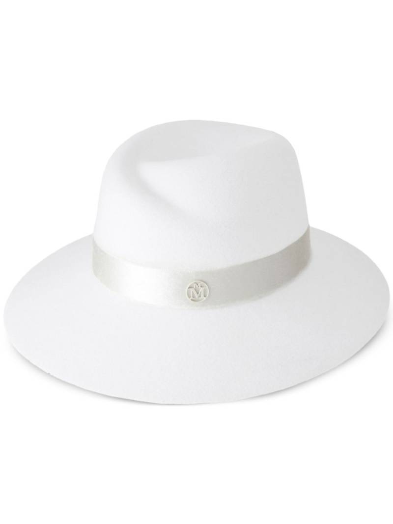 Maison Michel Virginie logo-plaque detail wool fedora - White von Maison Michel