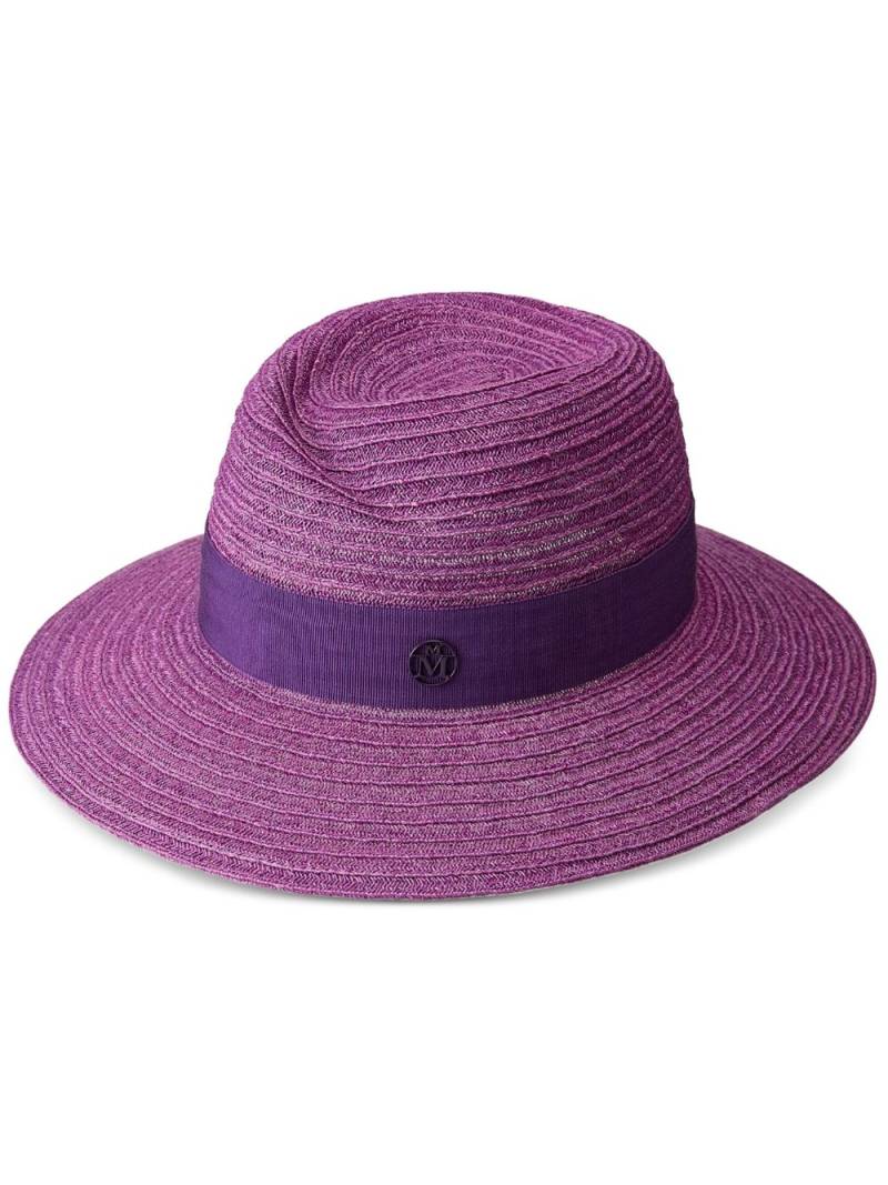 Maison Michel Virginie straw Fedora hat - Purple von Maison Michel