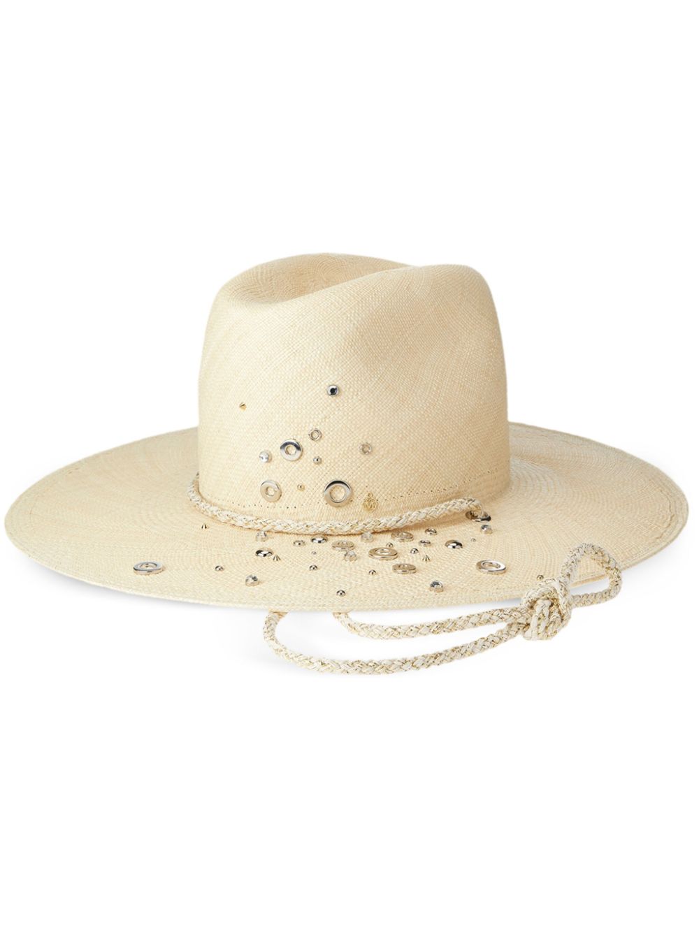 Maison Michel Eliza rhinestone-embellished straw hat - Neutrals von Maison Michel