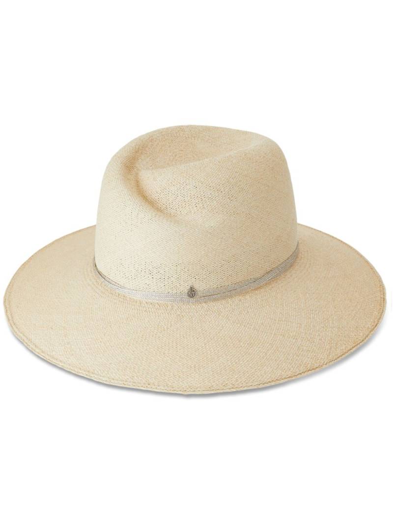 Maison Michel Virginie straw fedora hat - Neutrals von Maison Michel