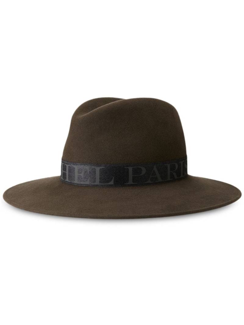 Maison Michel Zango logo-print fedora - Brown von Maison Michel