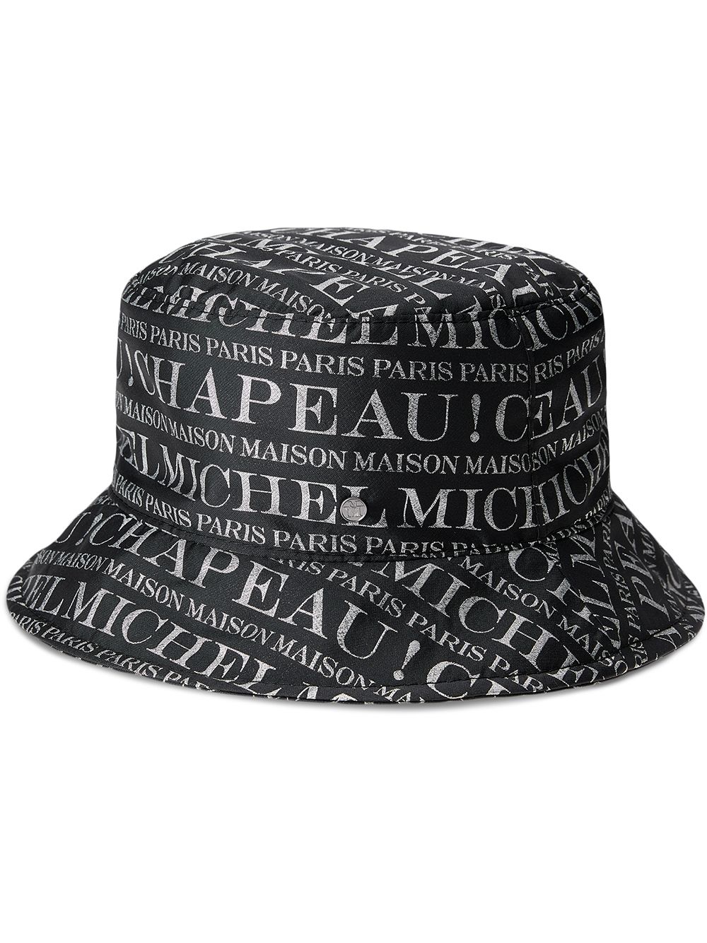 Maison Michel logo print bucket hat - Black von Maison Michel