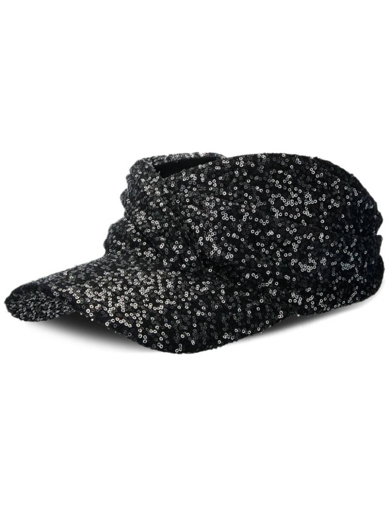 Maison Michel Nicky sequin-embellished visor hat - Black von Maison Michel