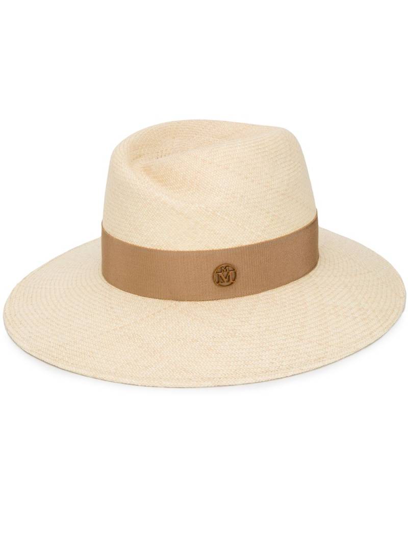 Maison Michel Virginie straw Fedora hat - Neutrals von Maison Michel