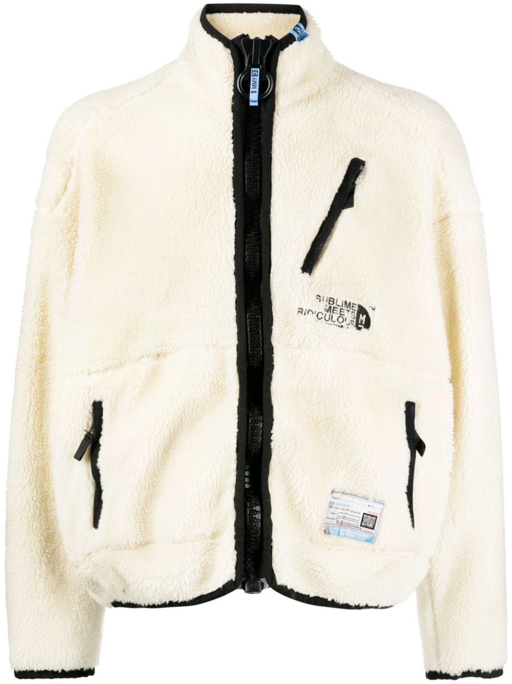 Maison MIHARA YASUHIRO Boa logo-embroidered fleece jacket - White von Maison MIHARA YASUHIRO