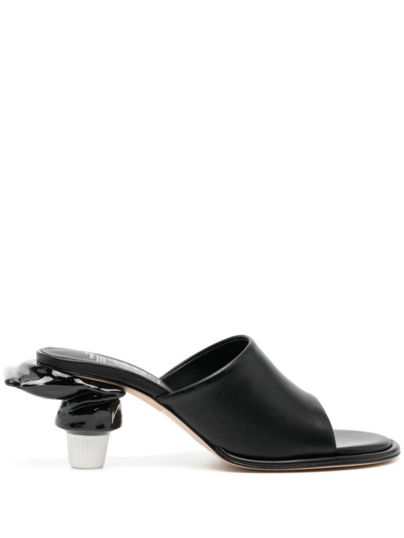 Maison MIHARA YASUHIRO Toothpaste 65mm leather mules - Black von Maison MIHARA YASUHIRO