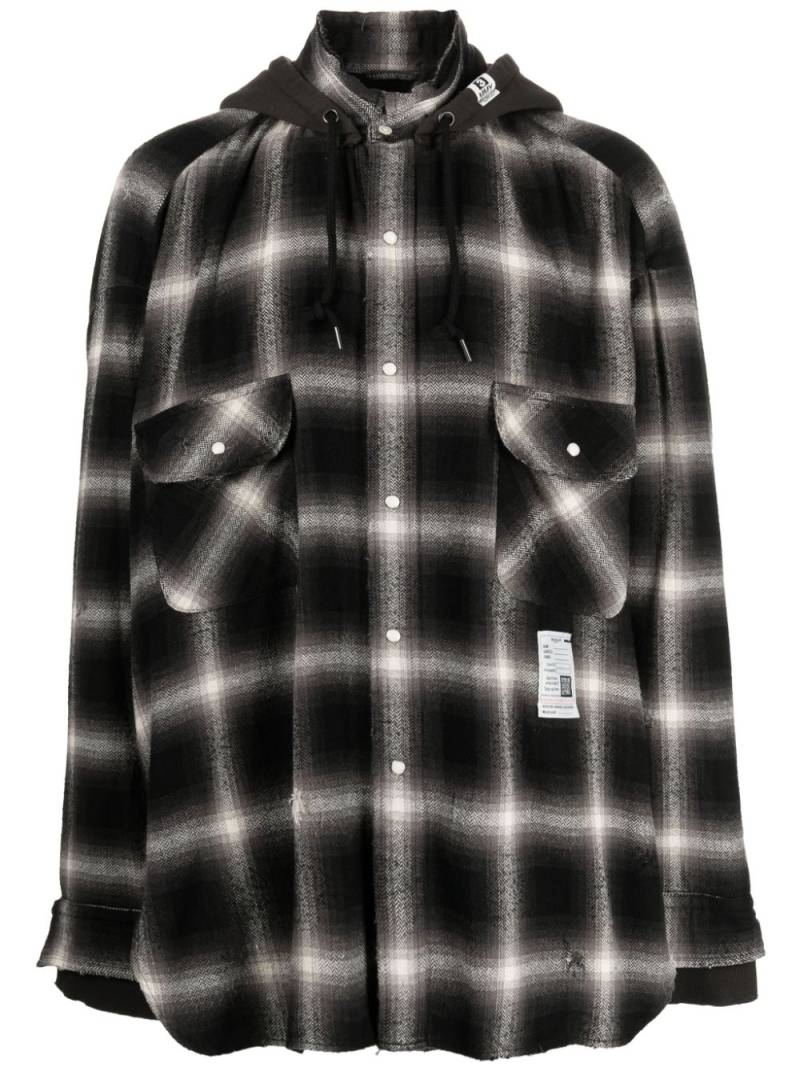 Maison MIHARA YASUHIRO check-print hooded cotton shirt - Black von Maison MIHARA YASUHIRO