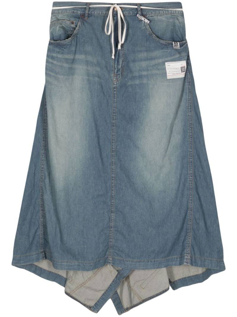 Maison MIHARA YASUHIRO draped denim skirt - Blue von Maison MIHARA YASUHIRO