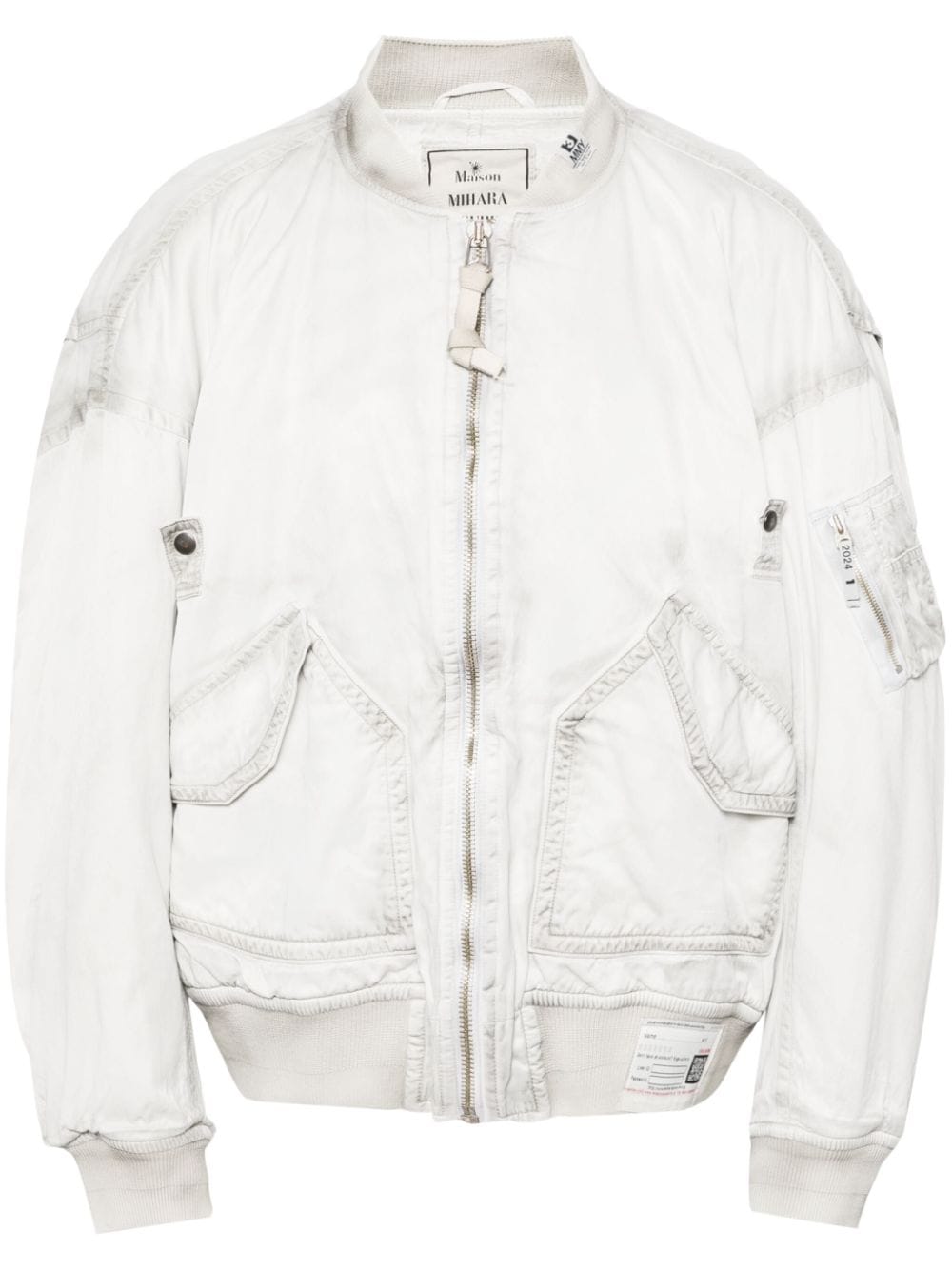 Maison MIHARA YASUHIRO drop-shoulder distressed-effect bomber jacket - Grey von Maison MIHARA YASUHIRO