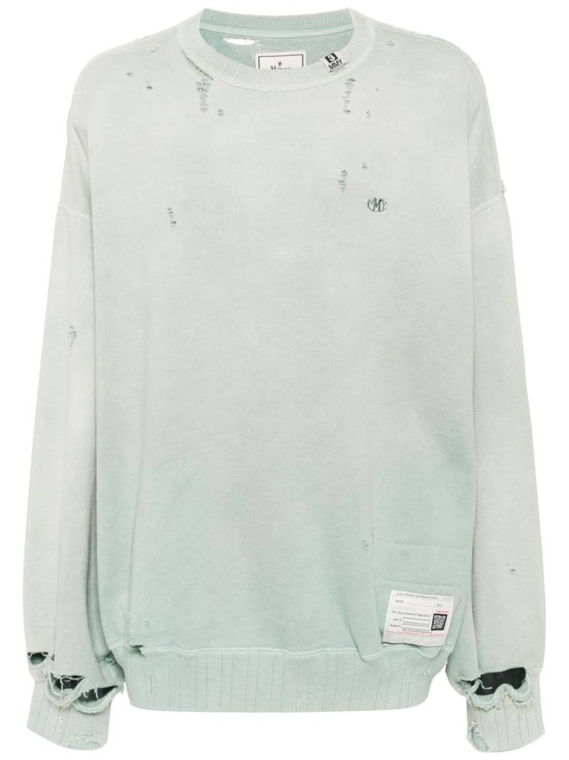 Maison MIHARA YASUHIRO faded-effect cotton sweatshirt - Green von Maison MIHARA YASUHIRO