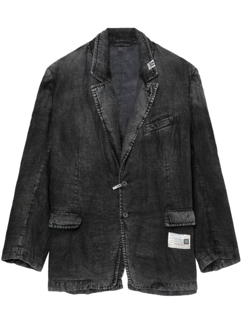 Maison MIHARA YASUHIRO faded effect linen jacket - Black von Maison MIHARA YASUHIRO