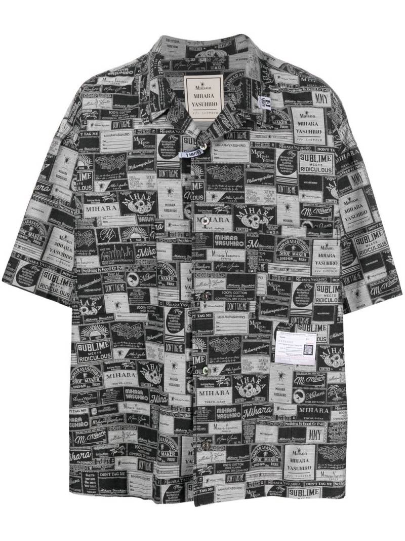 Maison MIHARA YASUHIRO graphic-print short-sleeve shirt - Black von Maison MIHARA YASUHIRO