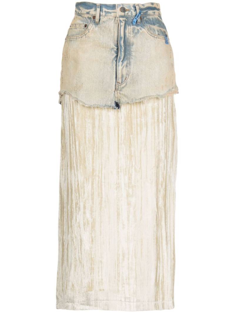 Maison MIHARA YASUHIRO high-waisted layered velvet skirt - Blue von Maison MIHARA YASUHIRO