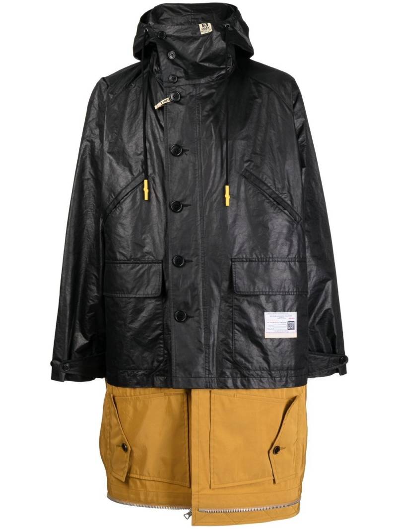 Maison MIHARA YASUHIRO layered hooded coat - Black von Maison MIHARA YASUHIRO