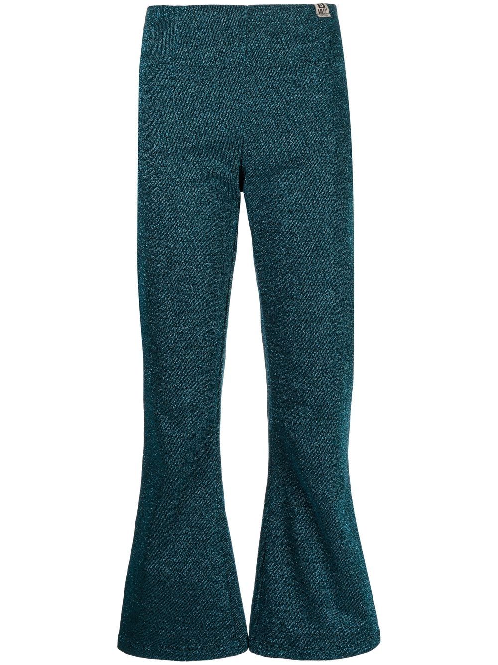 Maison MIHARA YASUHIRO metallic flared trousers - Blue von Maison MIHARA YASUHIRO