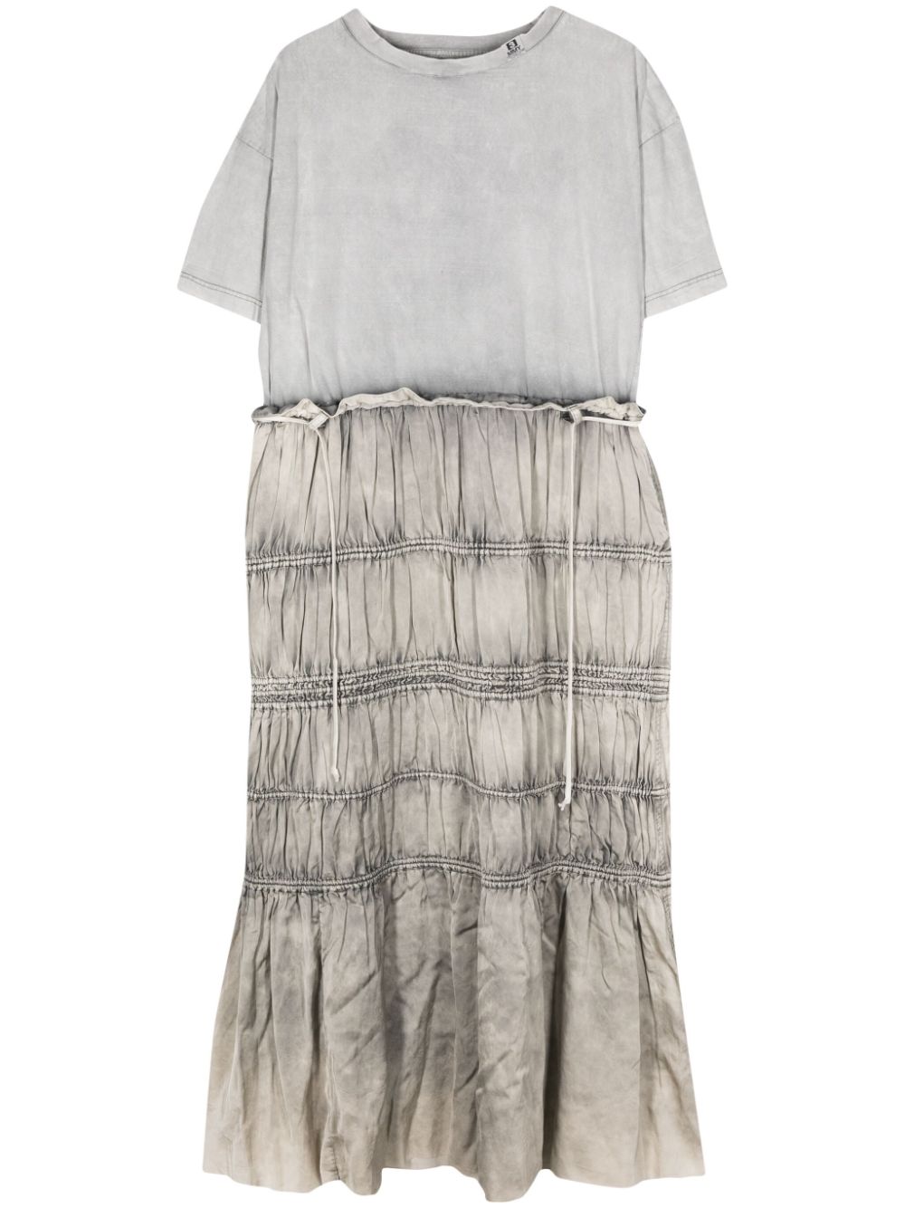 Maison MIHARA YASUHIRO ruched cotton midi dress - Grey von Maison MIHARA YASUHIRO