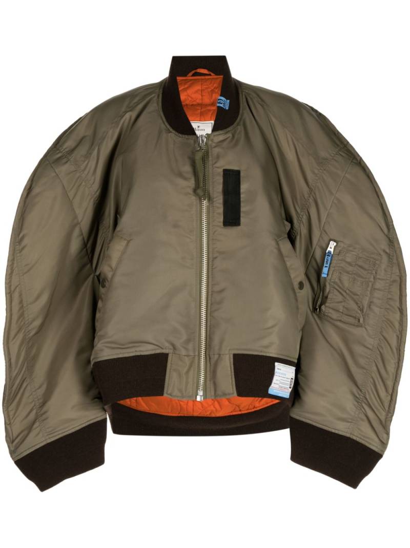 Maison MIHARA YASUHIRO zip-up padded bomber jacket - Green von Maison MIHARA YASUHIRO